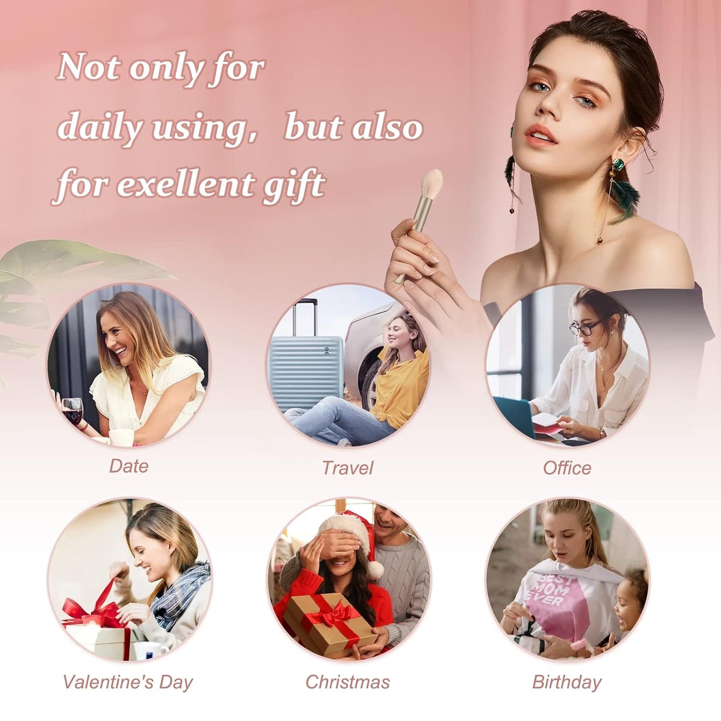 All in One Makeup Kit - Makeup Set for Women, Girls & Teens, Include 10 Colors Eyeshadow Palette, Lip Gloss, Eyebrow & Eyeliner Pencil, Waterproof Mascara, 6 Pcs Makeup Brushes (Morandi Cement)